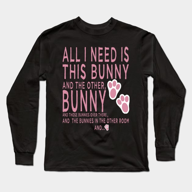 bunny lover bunny owner Long Sleeve T-Shirt by lazykitty